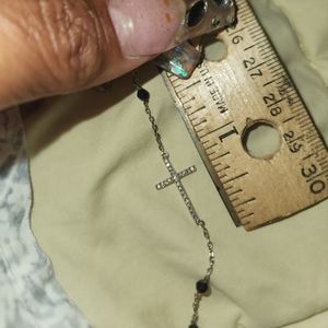 Onyx Diamond Cross Necklace